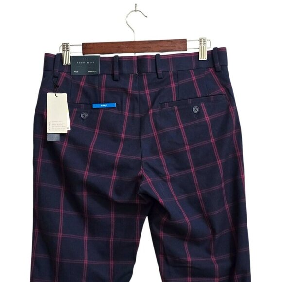 Perry Ellis NWT Windowpane Slim Fit Stretch Pants In Dark Sapphire Sz 30x30 - Picture 3 of 13